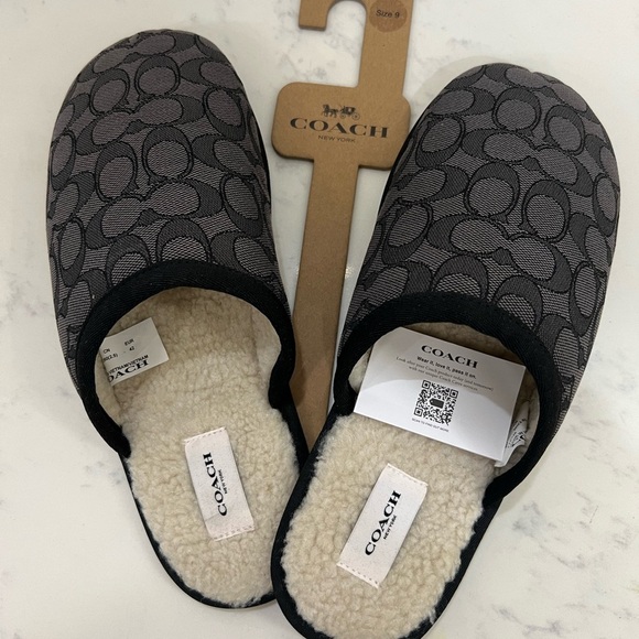Coach Black and Gray Slippers - Picture 6 of 10
